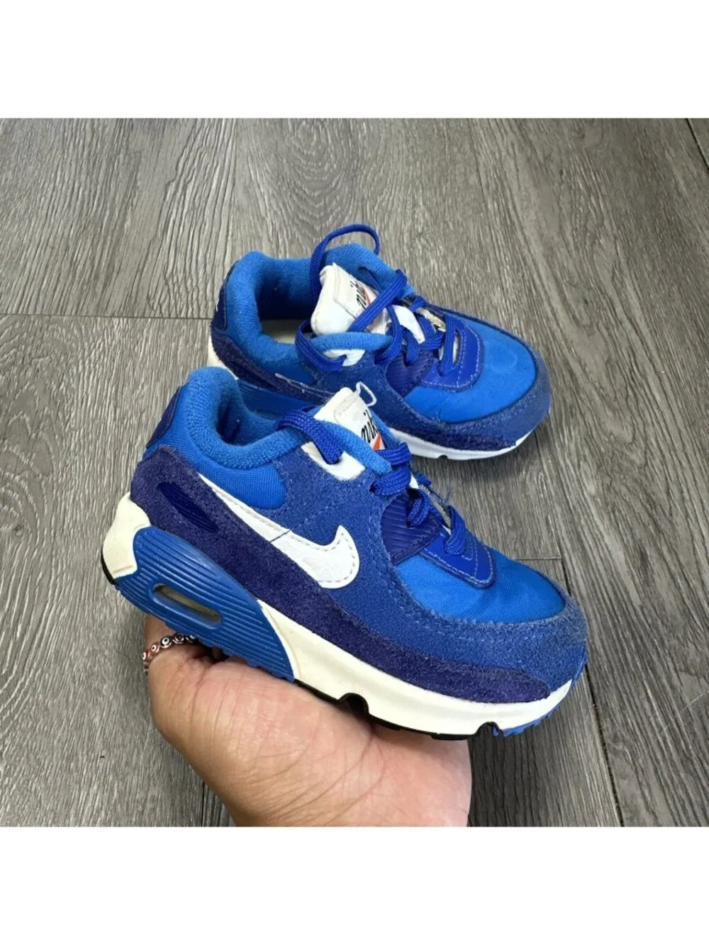 Nike Air Max 90 LTR SE 2 Blue/White Shoes Toddler Size 7c (DH9593-400) Authentic
